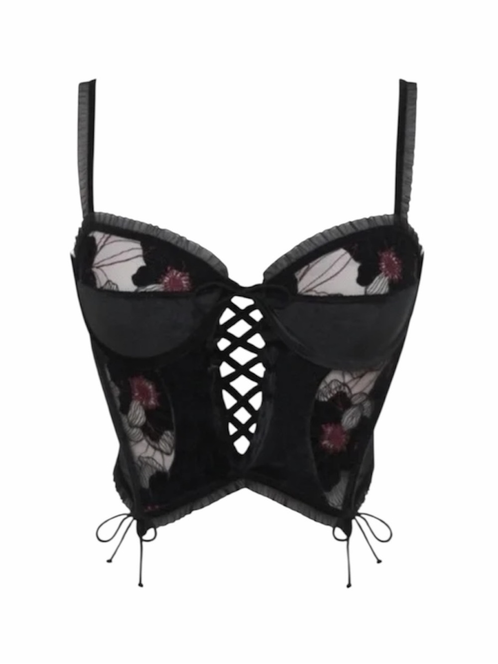 For Love and Lemons black velvet Margot Bustier top